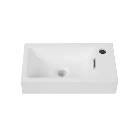 Streamline 17.7 in. Solid Surface Resin  Vanity Top in Glossy White K-1207-18R